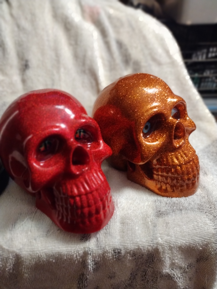 Hand made epoxy resin skulls