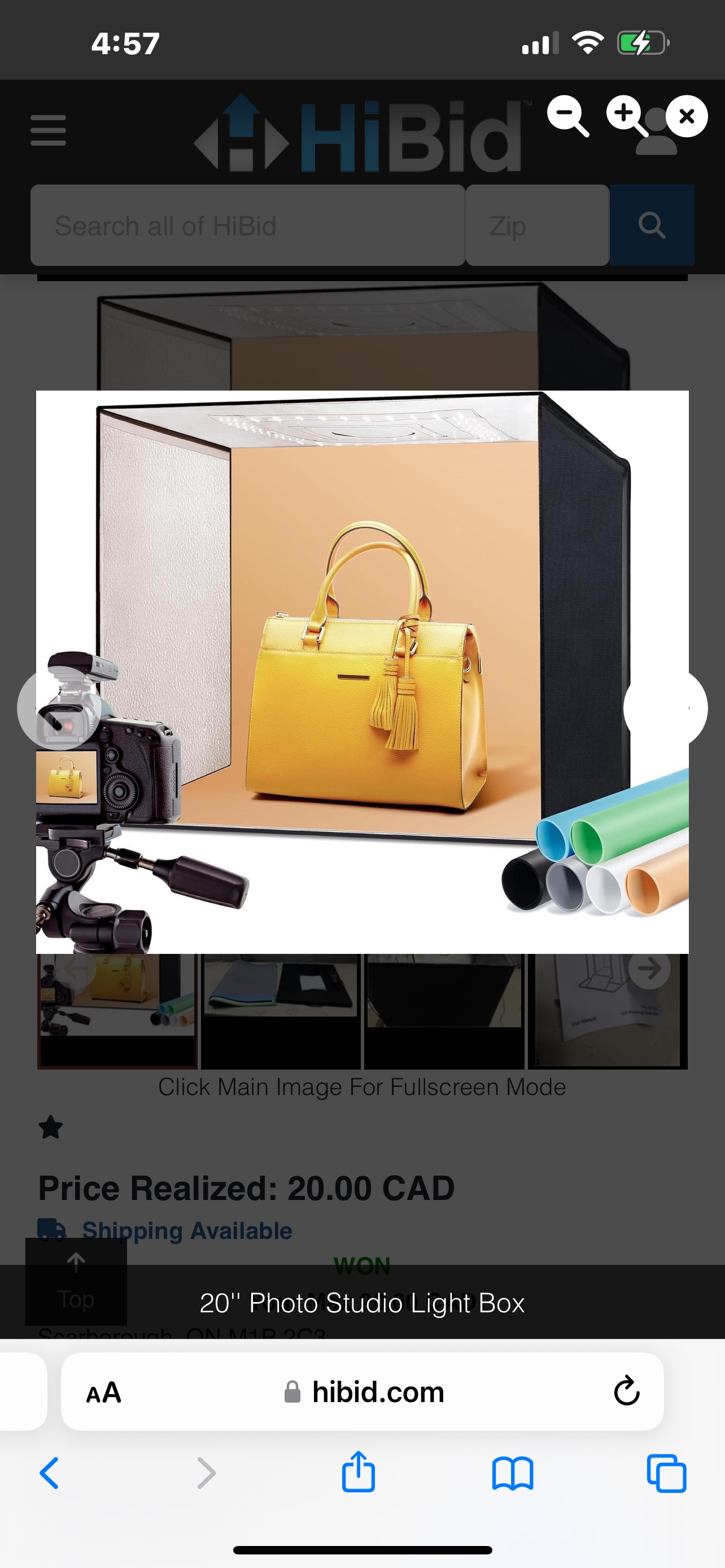 20 inch Photo Studio Light Box (LED Shooting Tent Kit) thumbnail