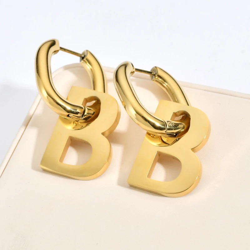 Brand new B letter stainless earrings