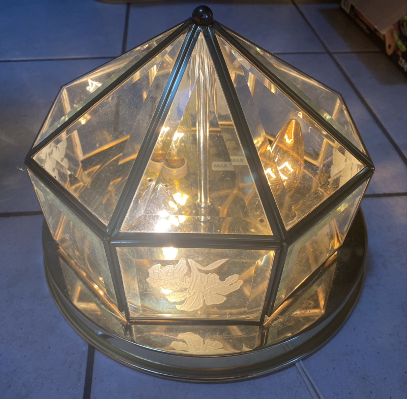 3-Light Hexagon flush mount Ceiling fixture thumbnail