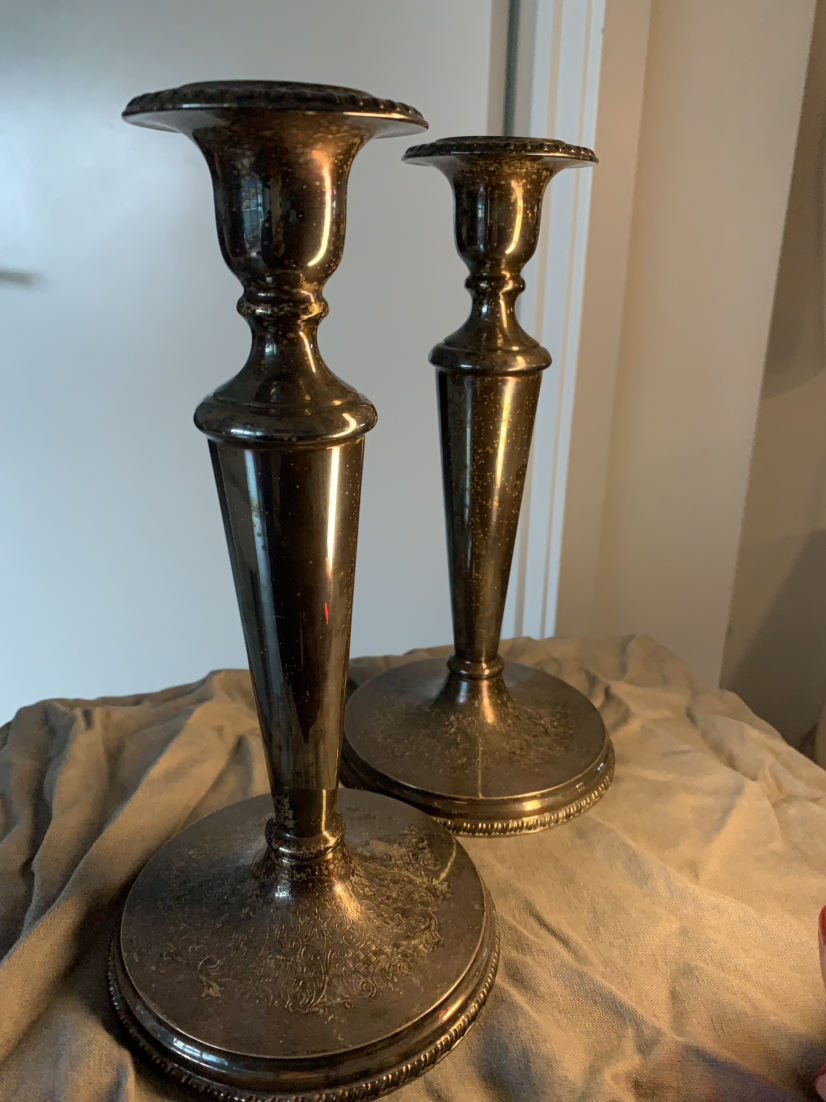 Antique 19th Century Sheffield Reproduction Candle Stick Holders thumbnail