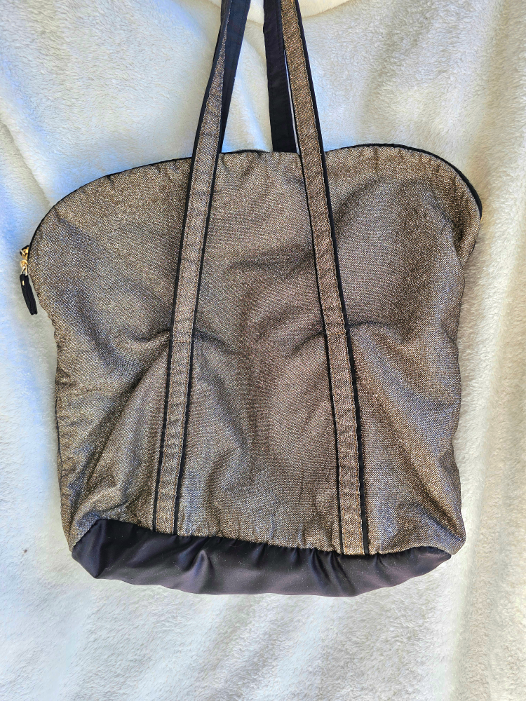 Victoria Secret Gold Beige Sparkle Tote / Overnight Bag image indicator(4)