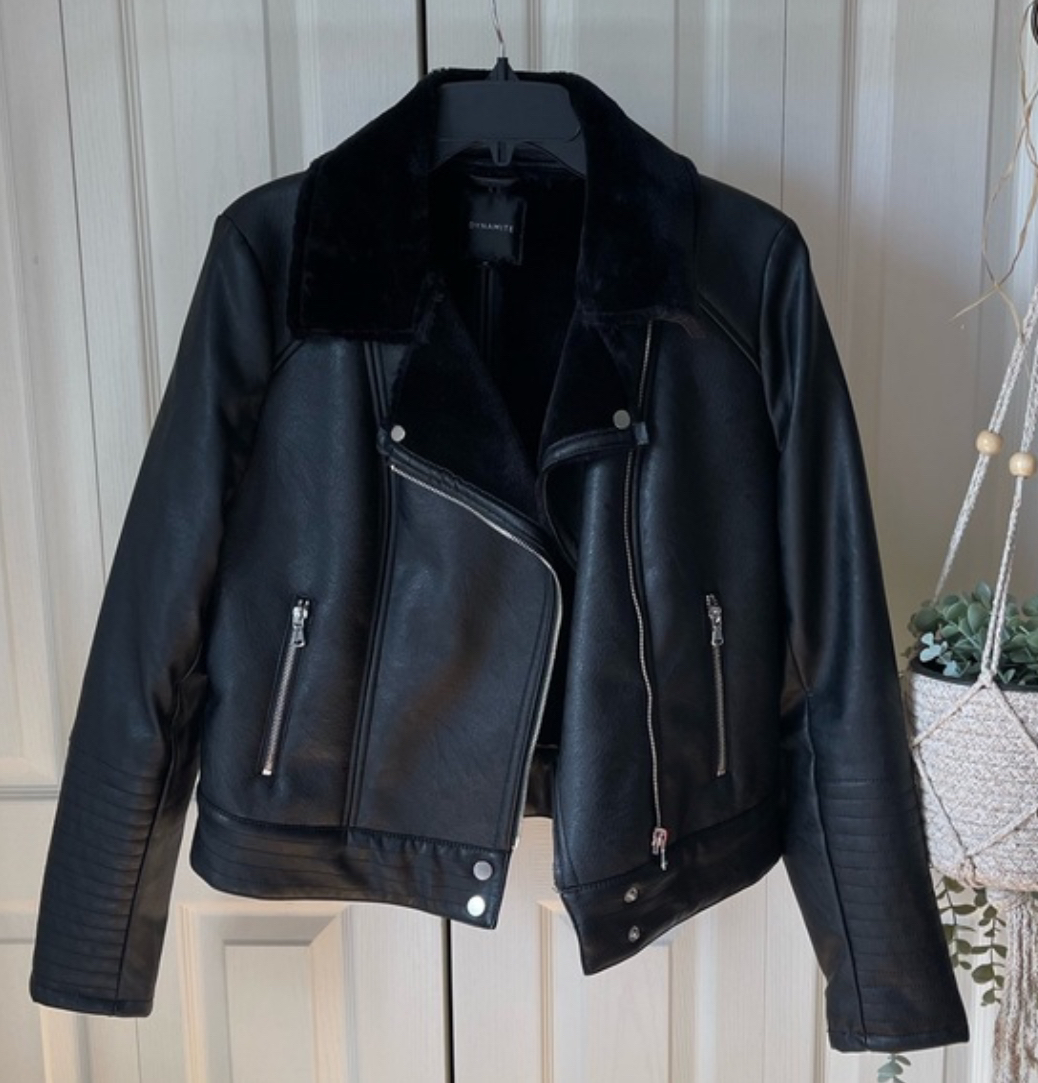 Dynamite faux fur and faux leather thumbnail