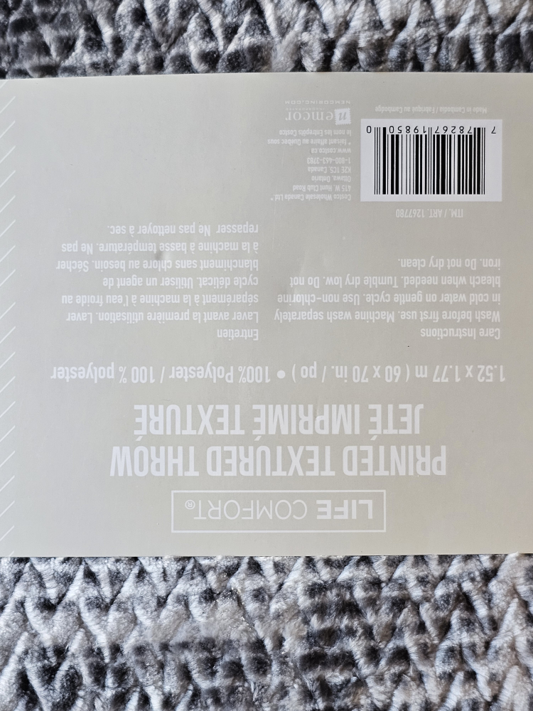 NWT Gray Plush Throw / Blanket image indicator(3)