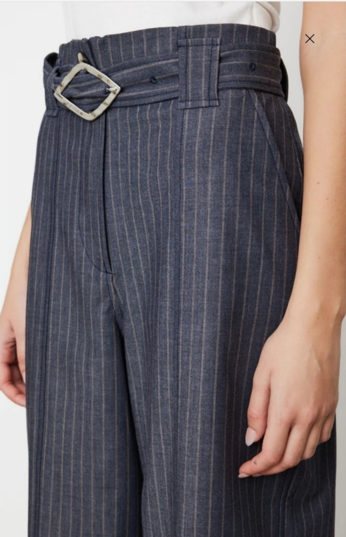 GANNI Stretch Stripe High Waist Wide Leg Pants image indicator(2)