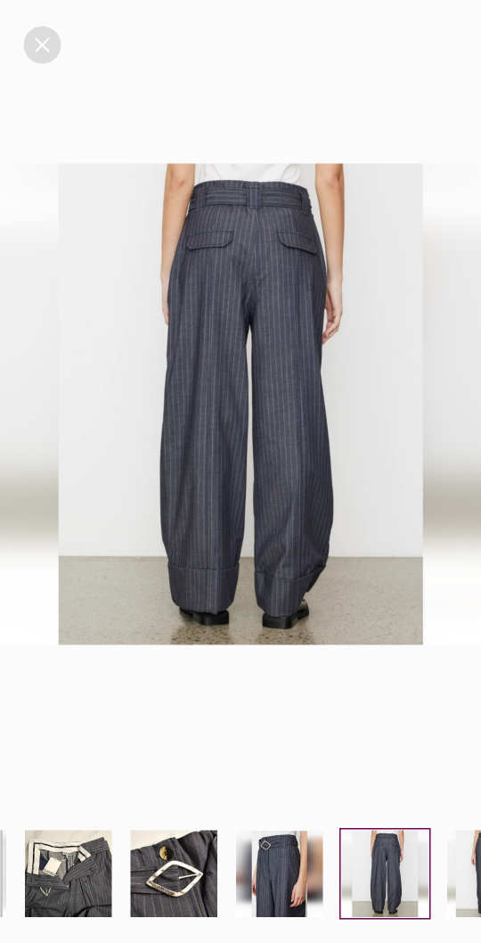 GANNI Stretch Stripe High Waist Wide Leg Pants image indicator(3)