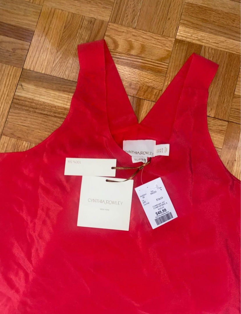 100% Silk Red Dress image indicator(2)