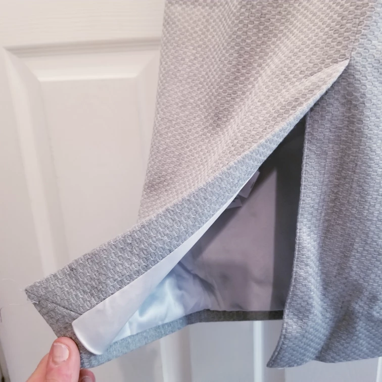 BRAND NEW Ted Baker $450 Designer Dress Grey Peplum Pleated image indicator(6)