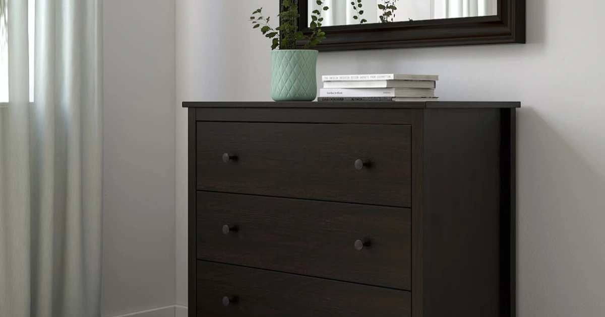ikea hemnes 3 drawer dresser black brown IKEA HEMNES 3-drawer dresser, black-brown, 42 1/2x37 3/4