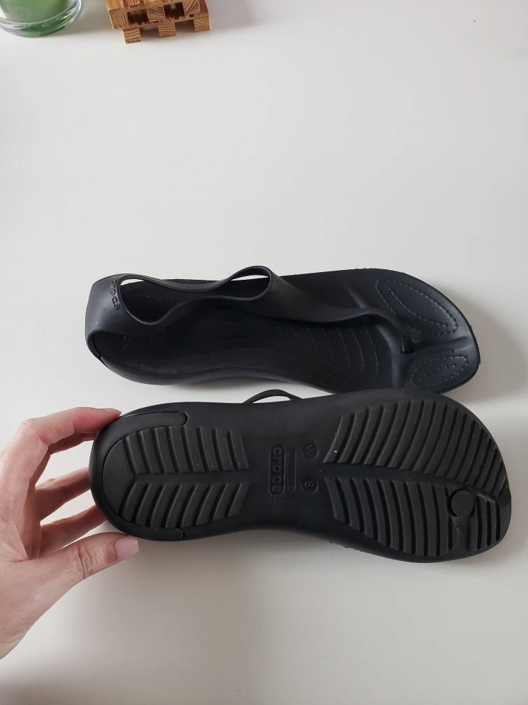 black Crocs brand sandals image indicator(2)