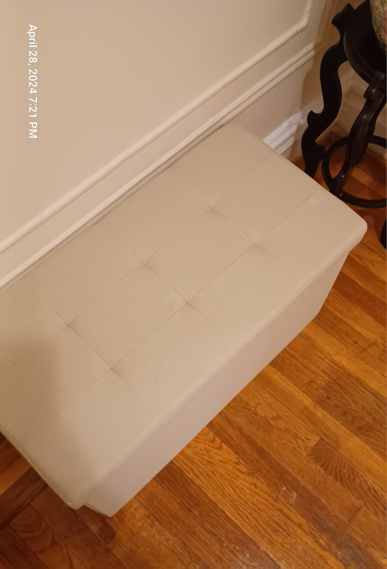 30-inch Folding Storage Ottoman with Removable Bin (Beige) image indicator(3)