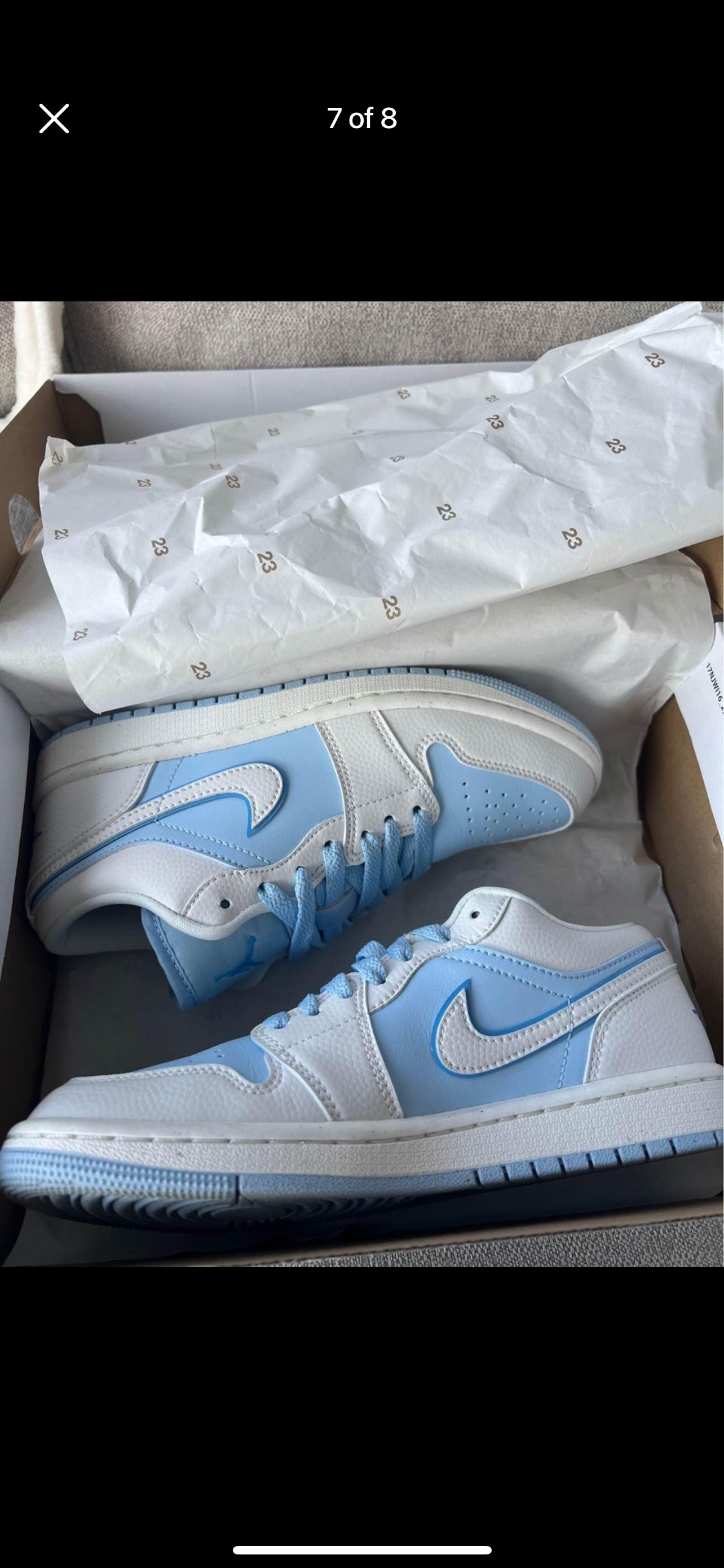 AIR JORDAN 1 LOW SE in SAIL/DK POWDER BLUE-ICE image indicator(7)