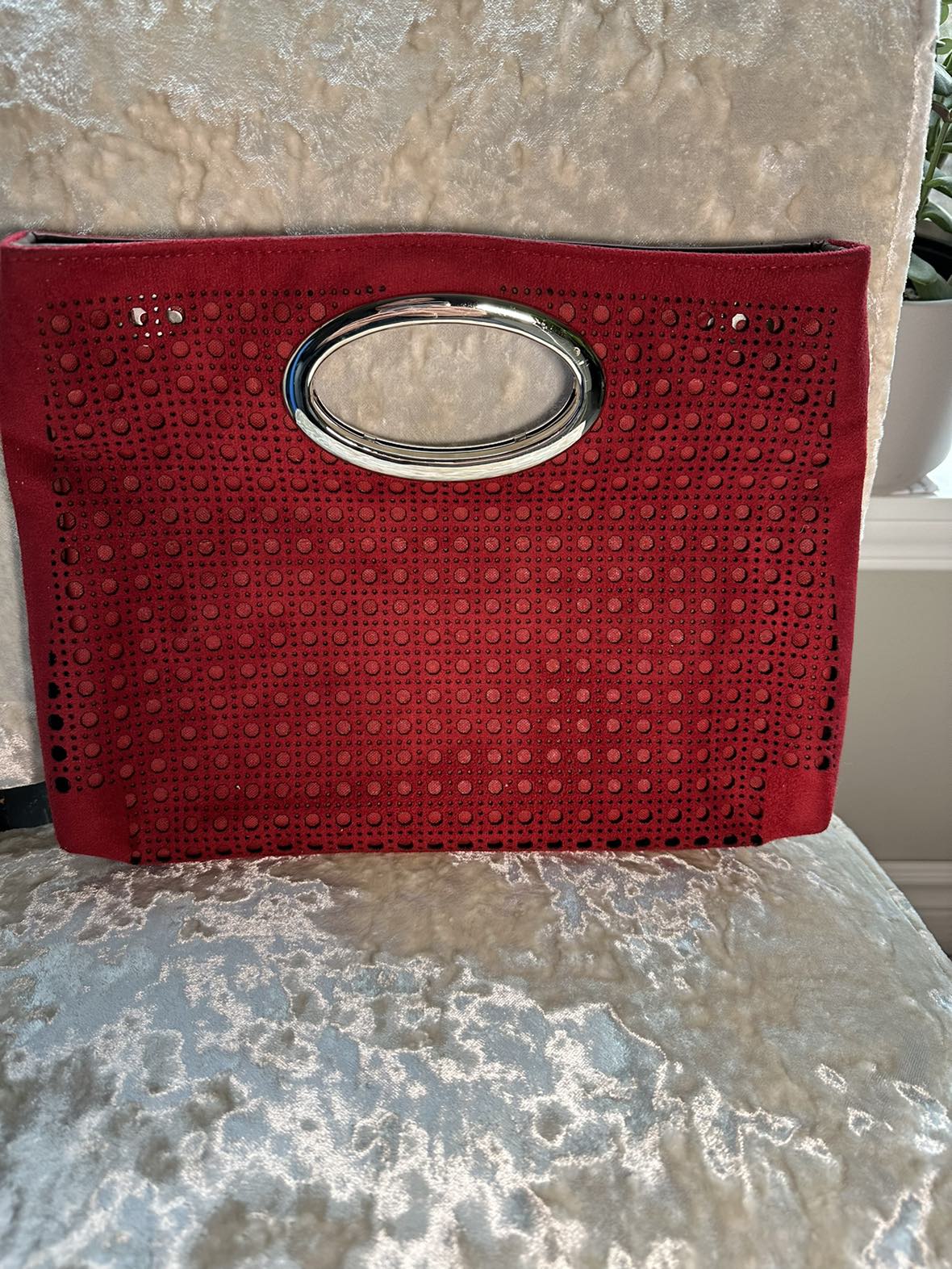 Clutch- Evening Bag- Red Suede thumbnail