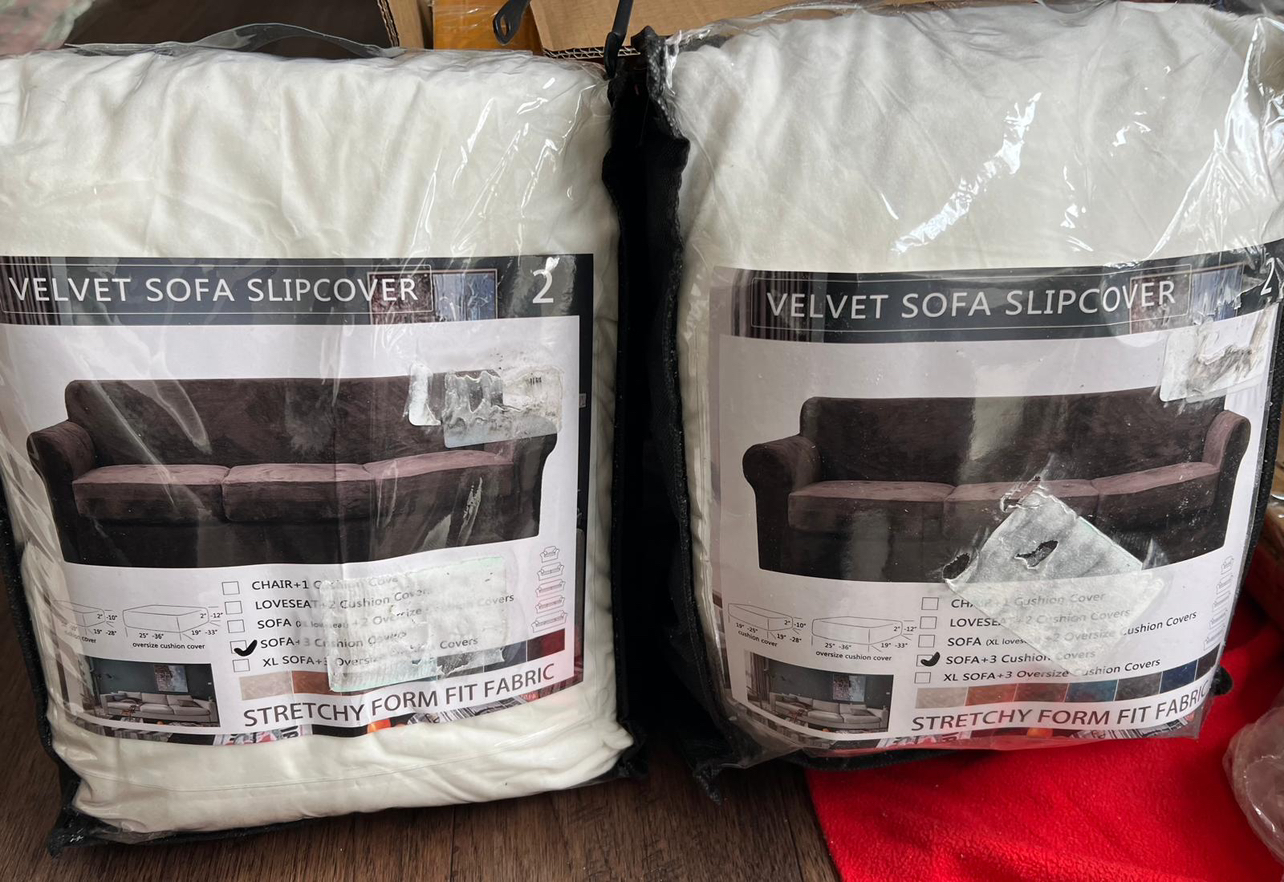Velvet Sofa Slipcover + 3 Cushion Cover - photo 2