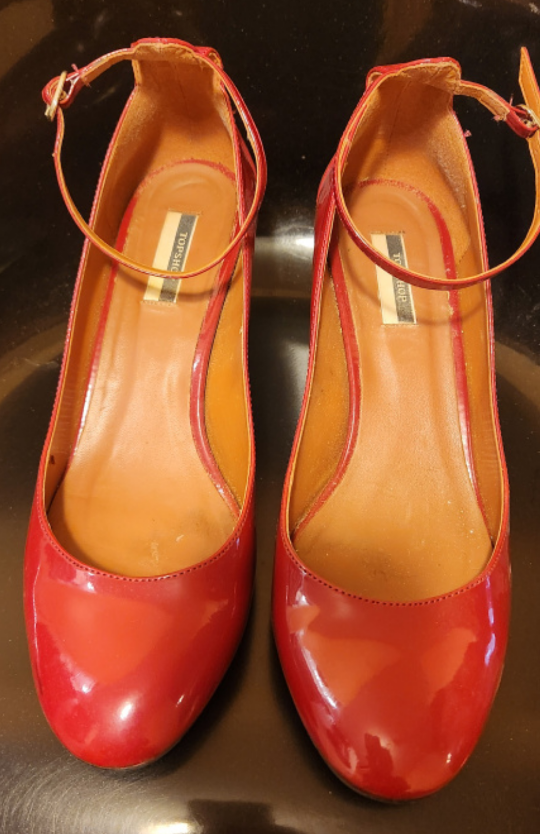 Red heels with strap thumbnail