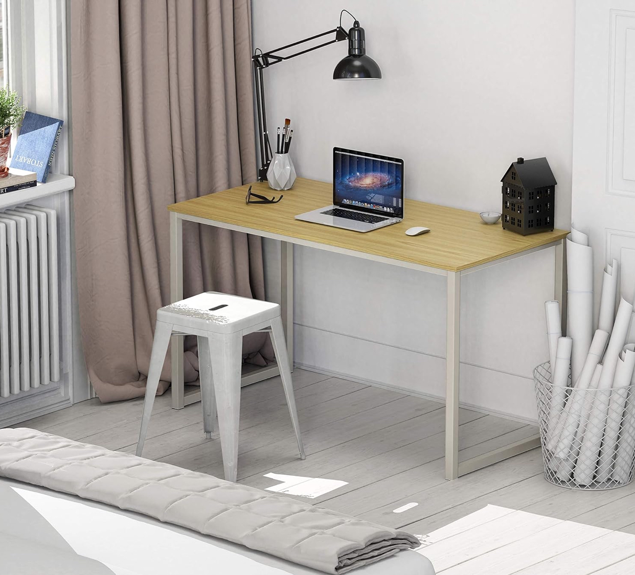 Home Office 48-Inch Computer Desk, White/Oak - photo 2
