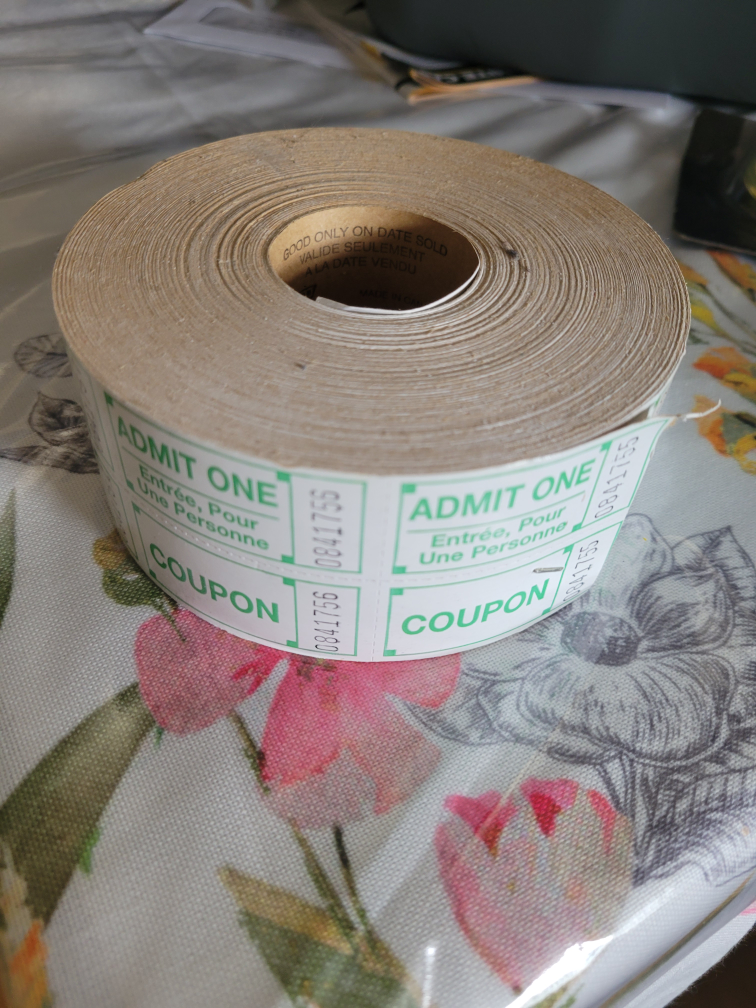 Large roll of raffle tickets thumbnail