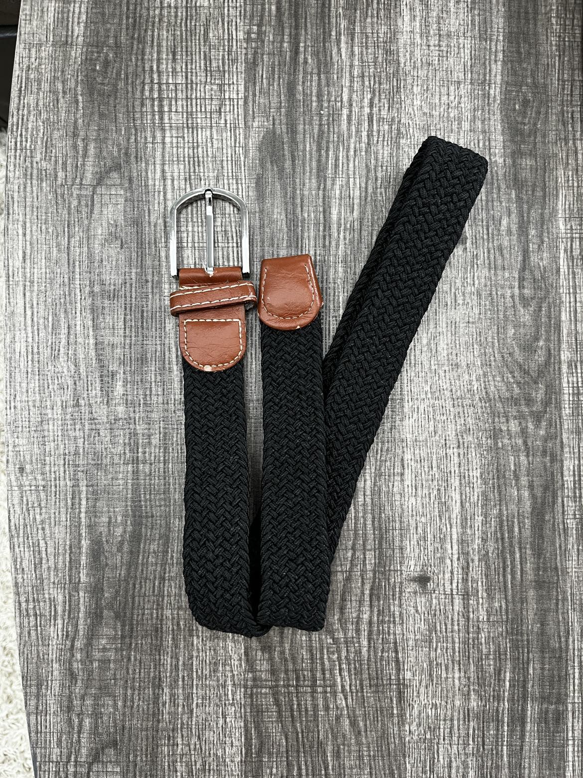 Black cotton stretch belt thumbnail