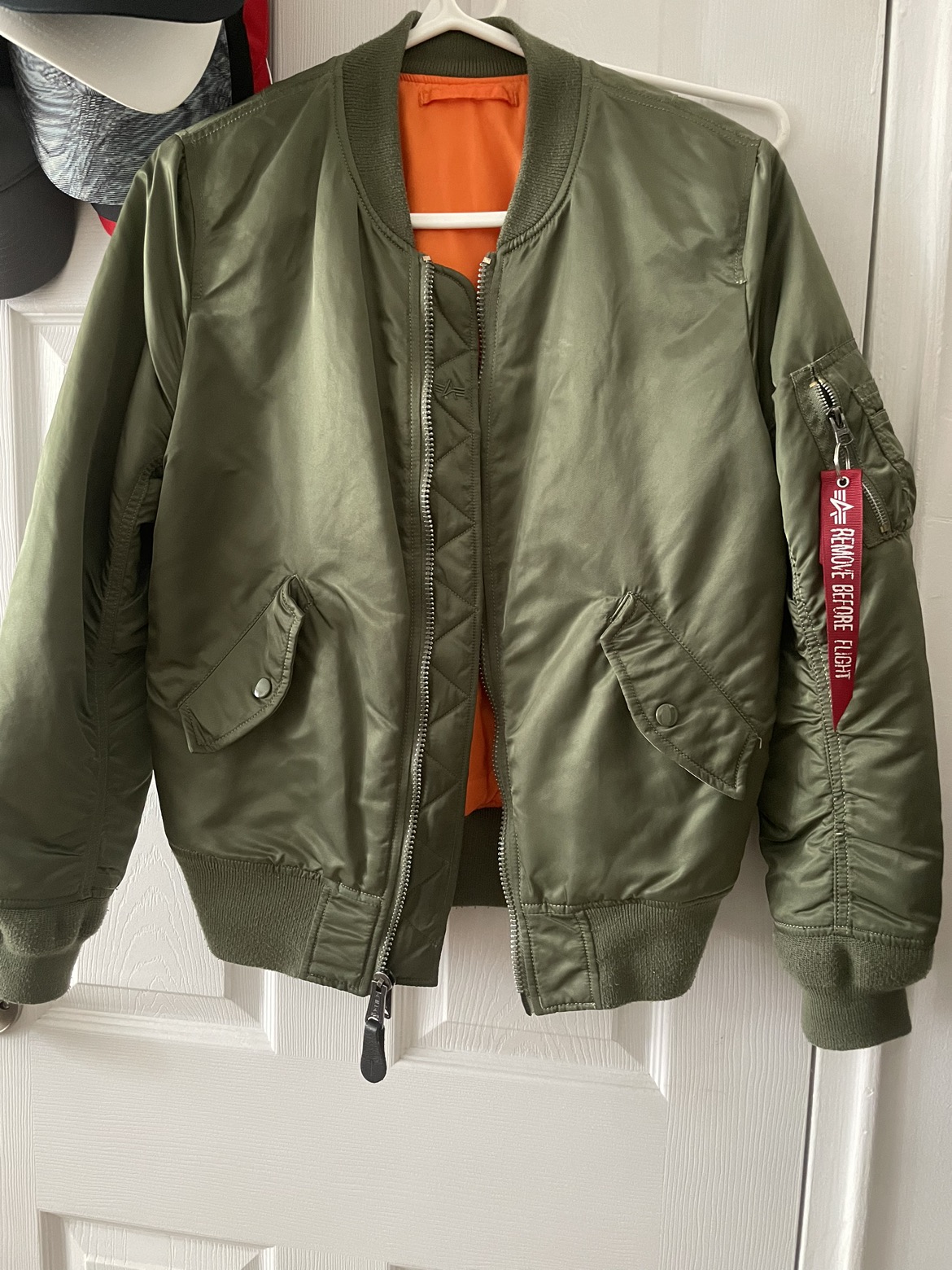 Bomber jacket remove before flight