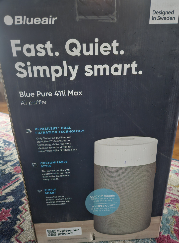brand new *unopened SUPER quiet blueair 411i max air purifier