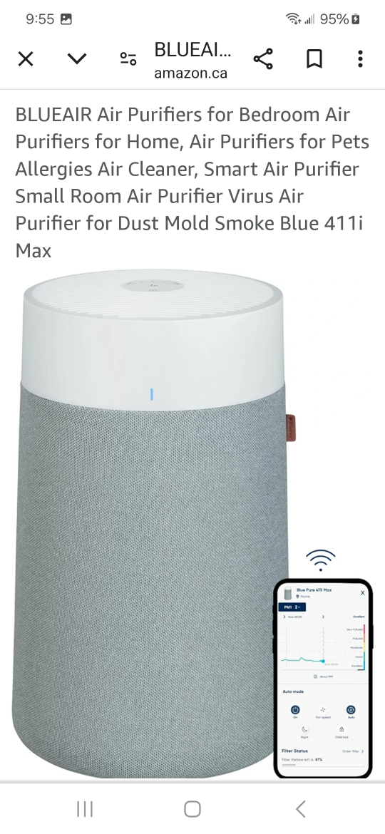 brand new *unopened SUPER quiet blueair 411i max air purifier - photo 3