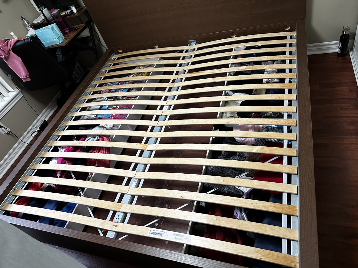 IKEA Malm King Bedframe + 4 Storage Drawers + Luroy Slats - photo 2