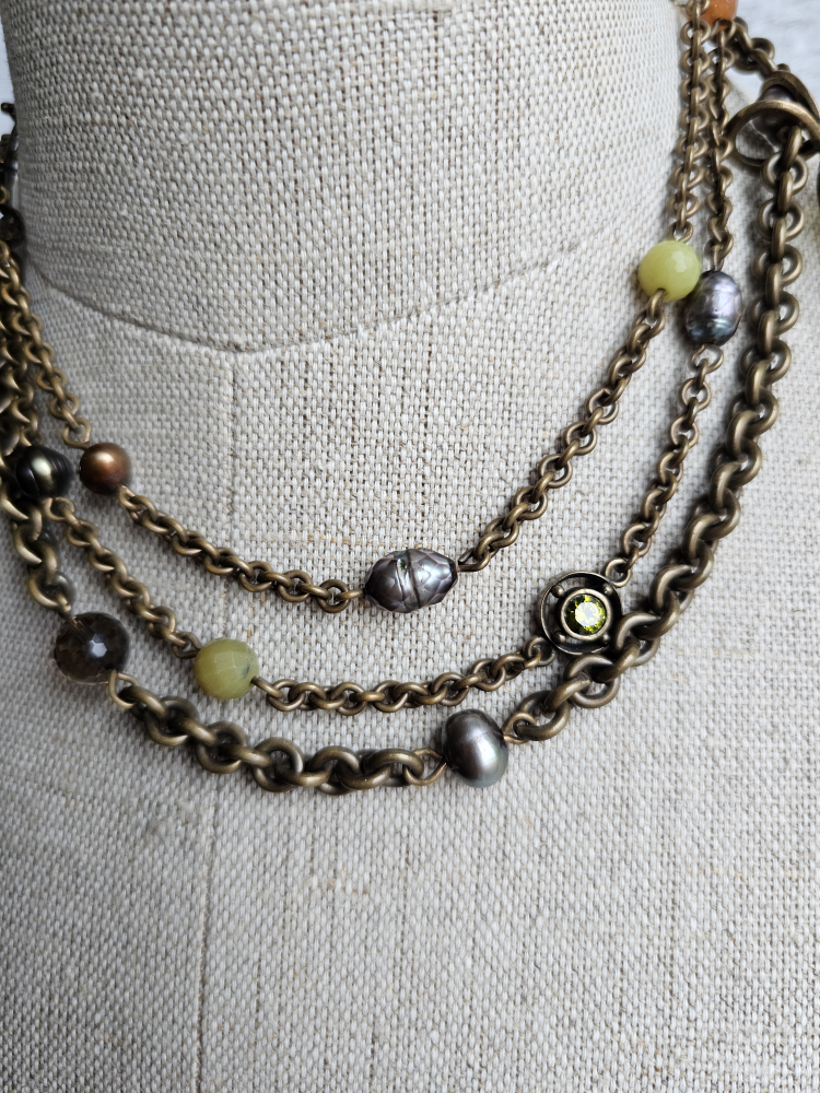 Vintage Extasia Intaglio Pendant w 3 tier necklace image indicator(4)