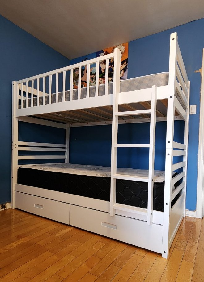 PENDING!!! Fraser Twin Over Twin White Solid Wood Bunk Bed. thumbnail