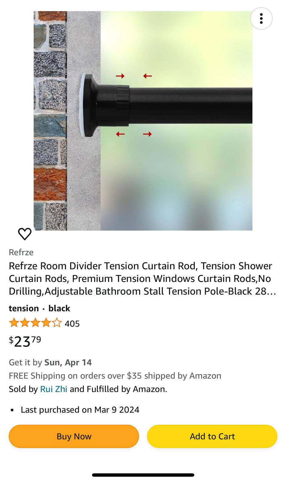 Room and shower Divider Tension Curtain Rod image indicator(4)