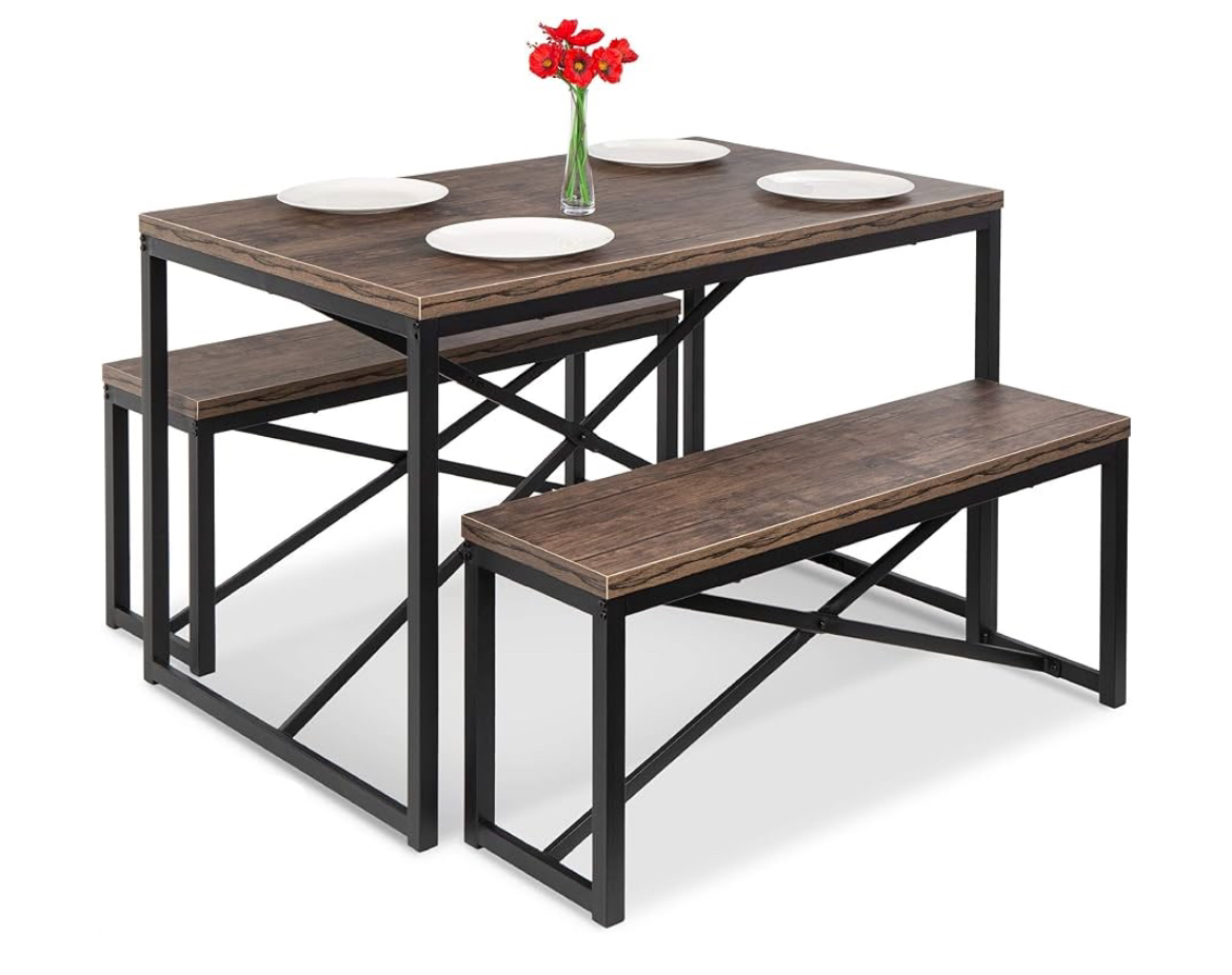 Dining table with 2 benches