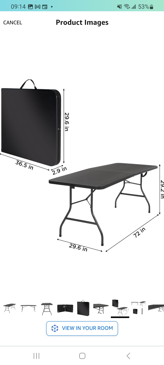 [MOVE OUT SALE] 6 ft foldable table with handle - photo 2