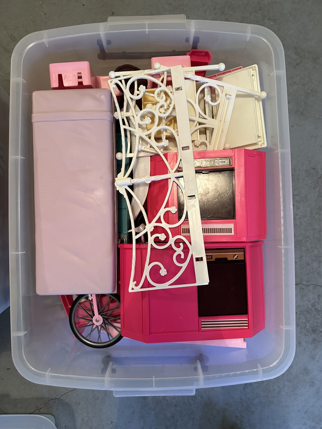 Box of Vintage Barbie Furniture thumbnail