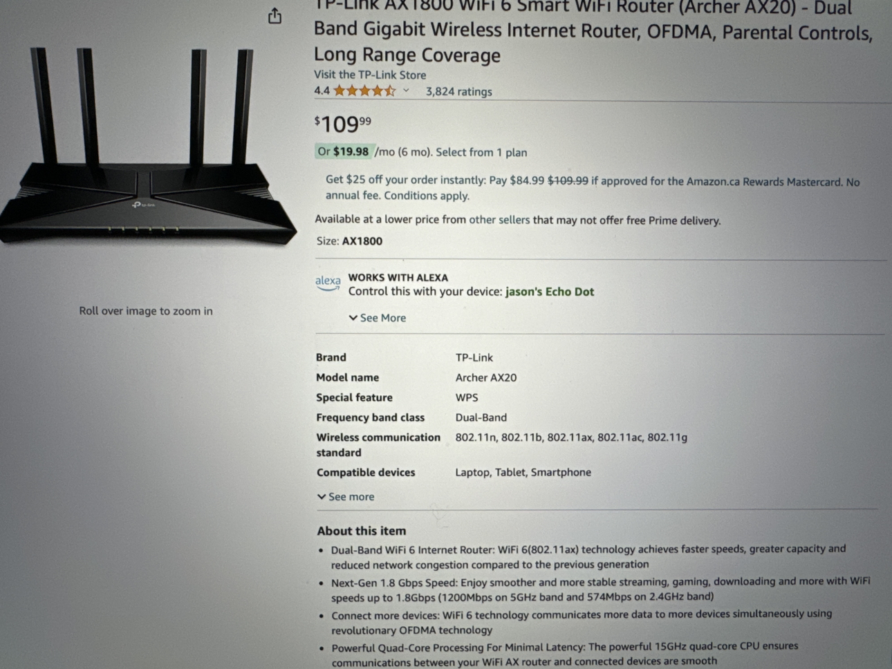 TP-Link AX1800 WiFi 6 Smart WiFi Router - photo 4