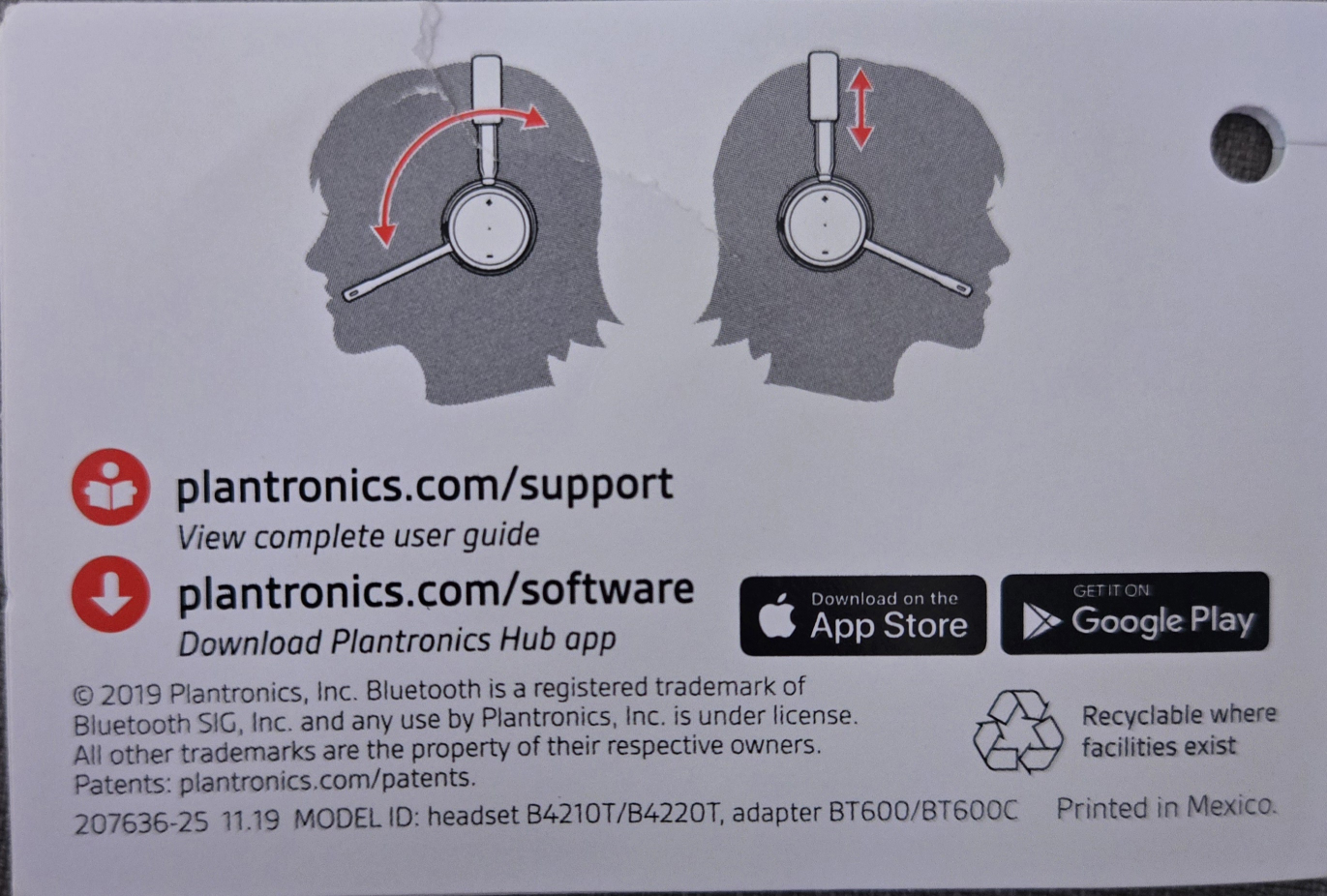Plantronics Voyager 4210 UC Series Bluetooth Wireless Headset - photo 5