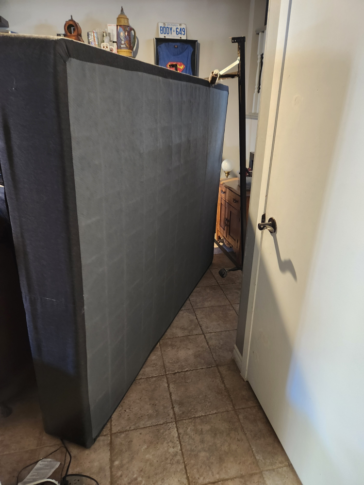 Queen head board , rails and almost new box spring - photo 2