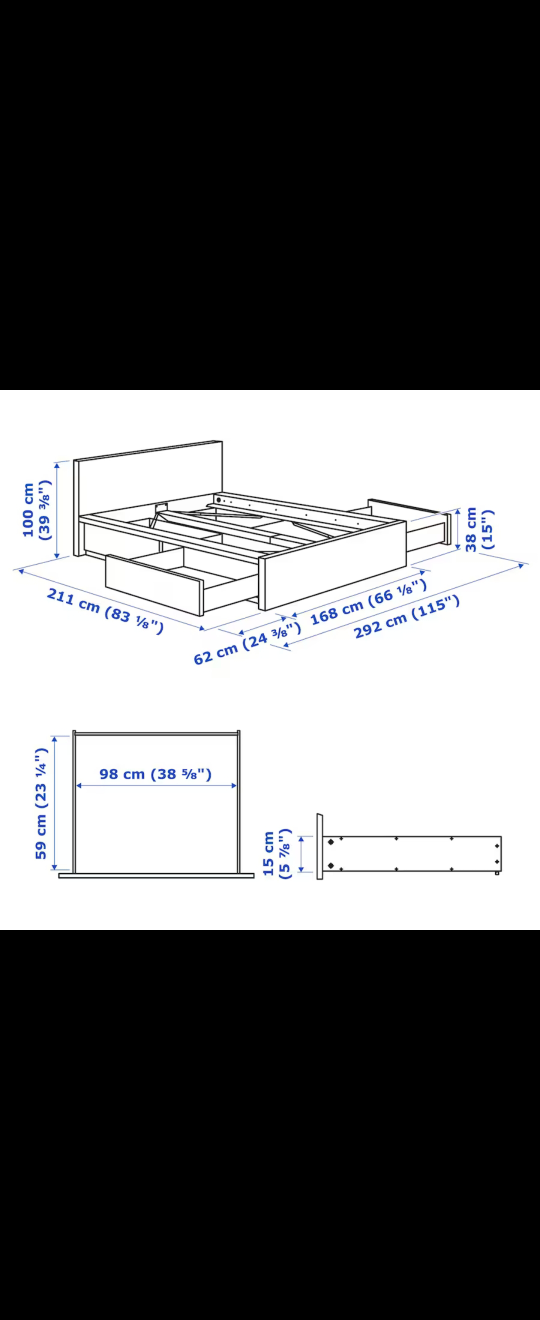 IKEA Malm Queen bed frame with storage drawers - photo 2