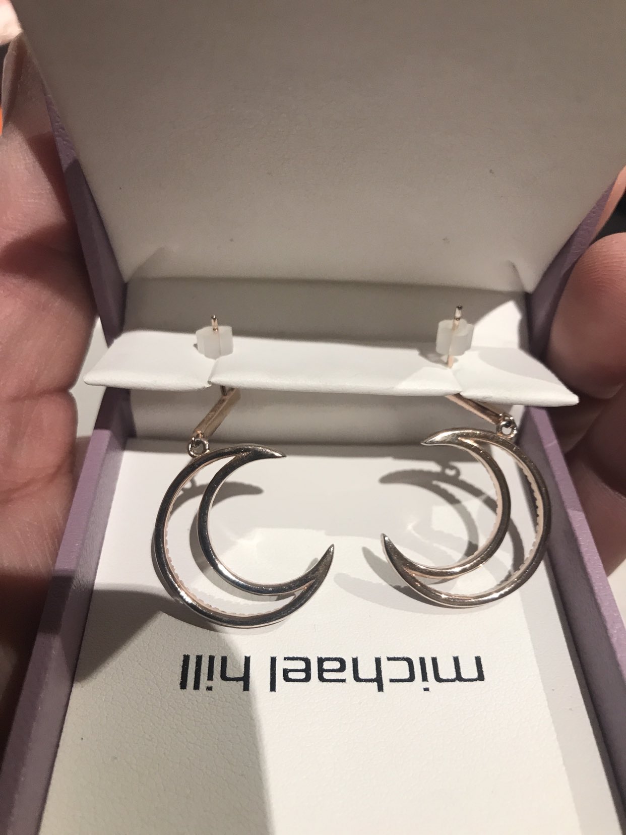 Half moon multi gems 925 earrings image indicator(2)