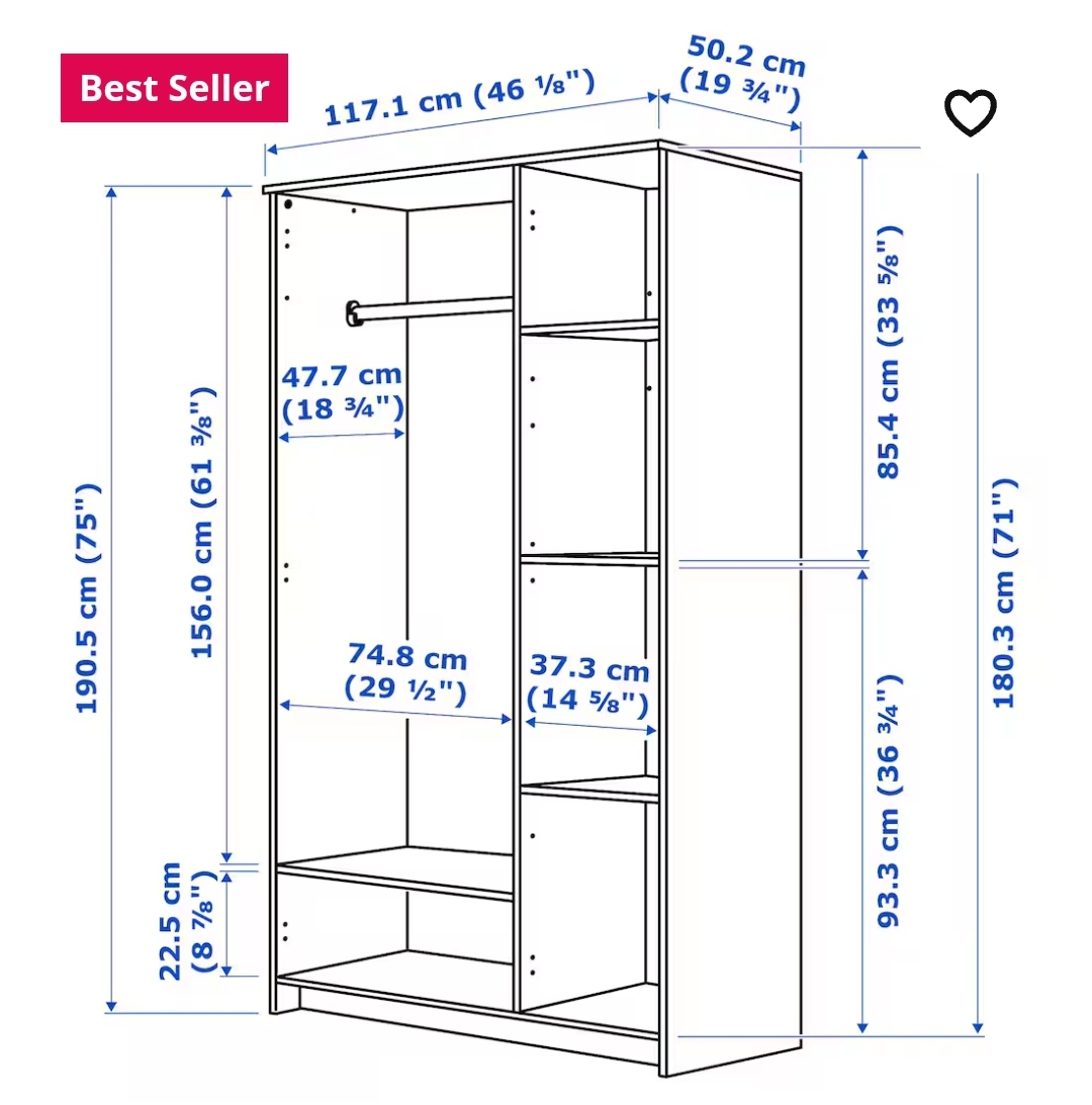 IKEA BRIMNES Wardrobe with 3 doors, white - photo 2