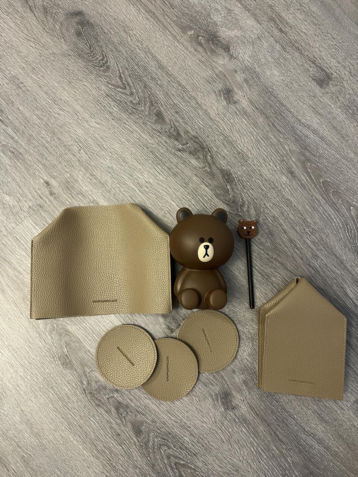 Teddy bear piggy bank + pen + tissue case + coaster thumbnail