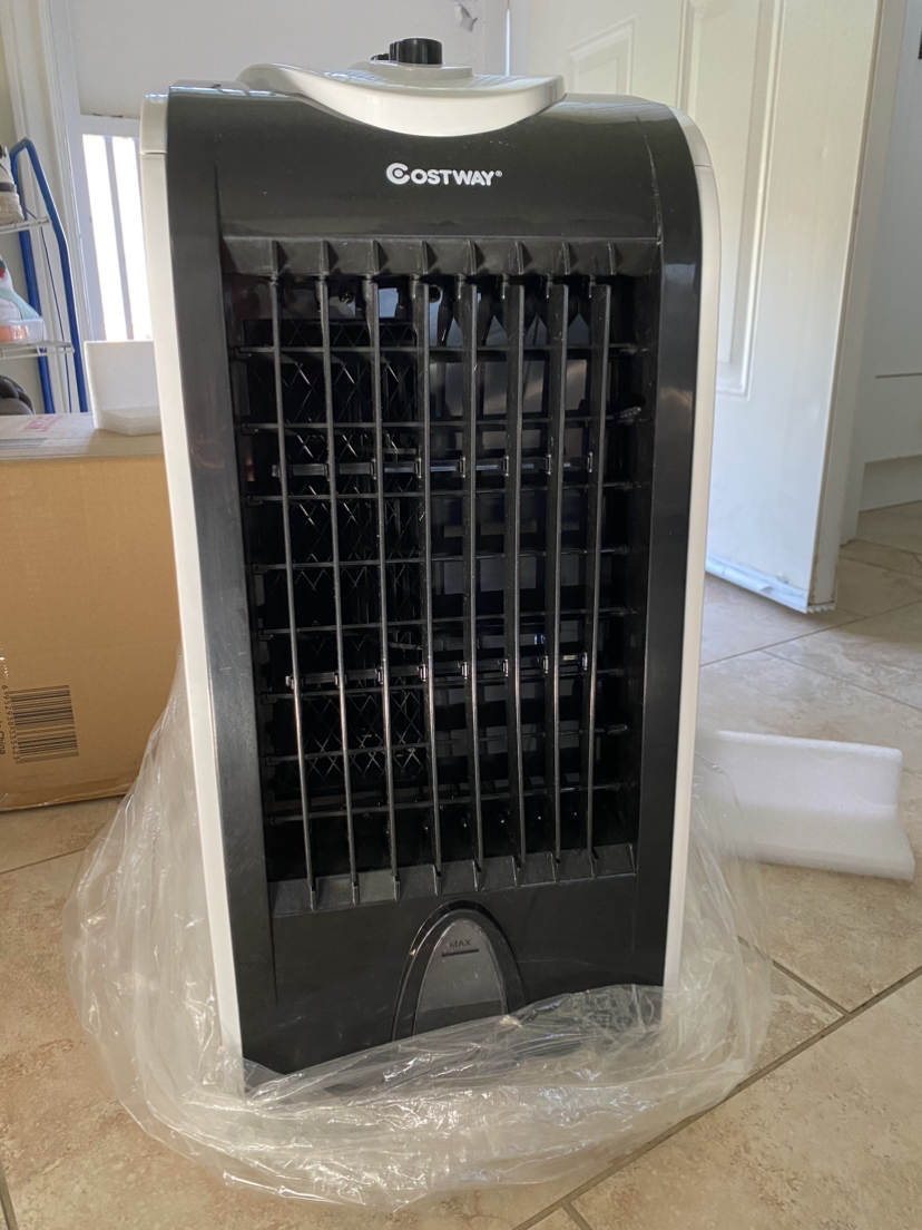 Evaporative Portable Cooler Fan Humidify W Filter Knob Control