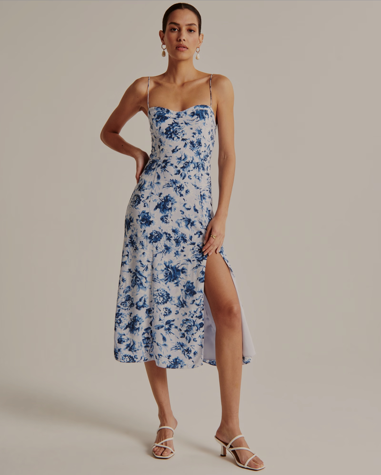 Abercrombie & Fitch Faux Silk High-Slit Midaxi Dress (BNWT) image indicator(3)