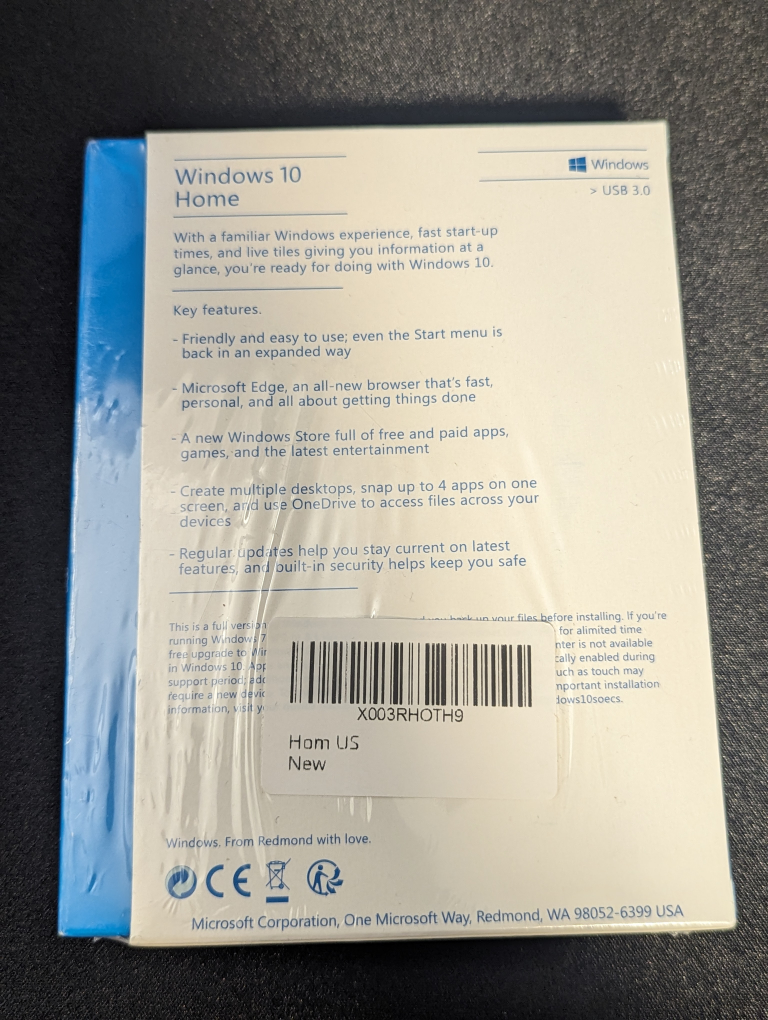 Selling sealed Windows 10 Home image indicator(2)