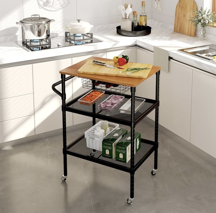 Kitchen Cart on Wheels with Storage, 3-Tier - photo 3