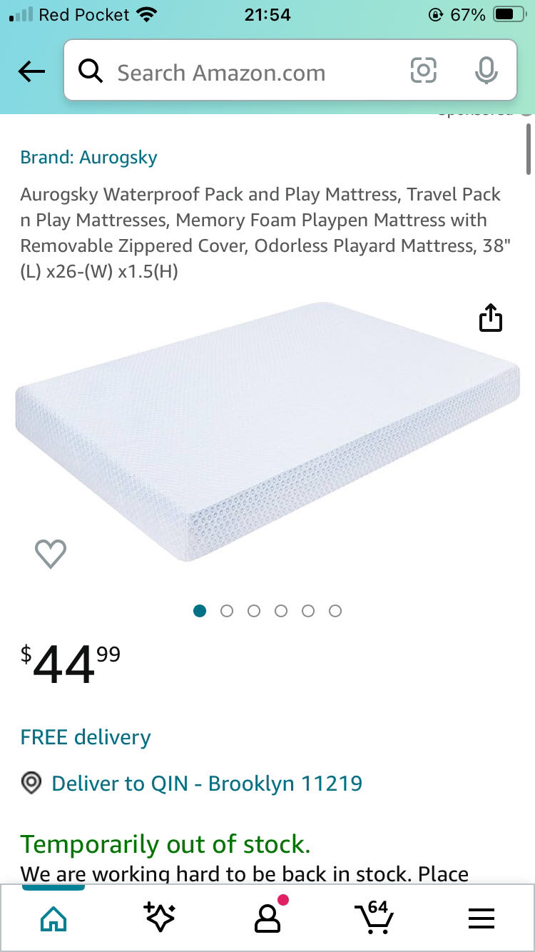 Brand new Baby crib mattress 38*26*2.5