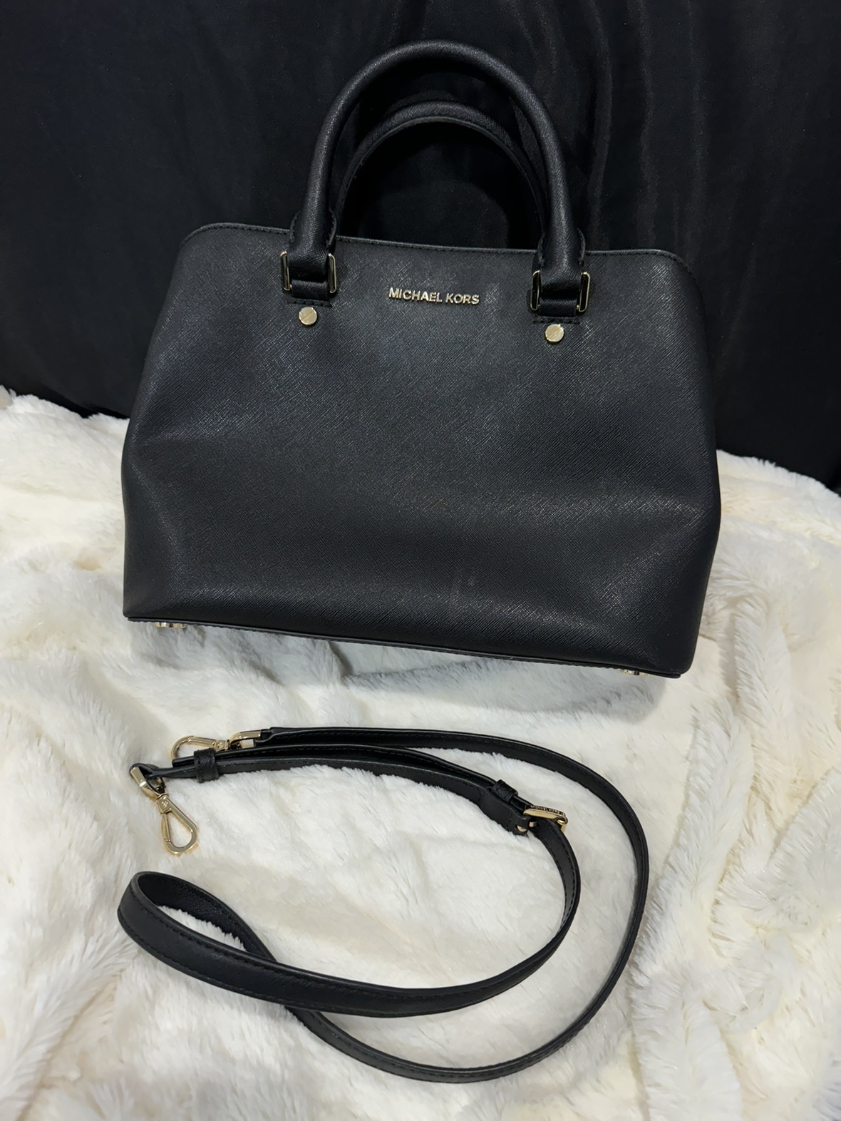 Micheal Kors Black Leather Bag