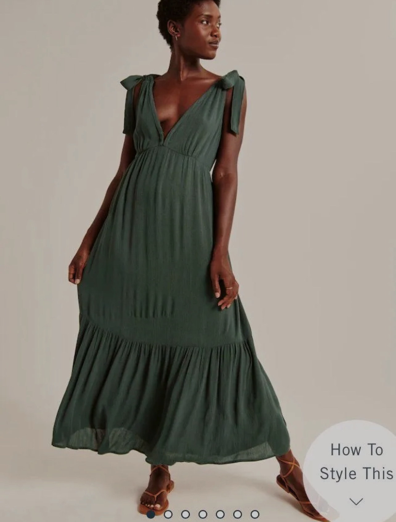 Abercrombie & Fitch Tie-Strap Babydoll Midaxi Dress (BNWT) image indicator(2)