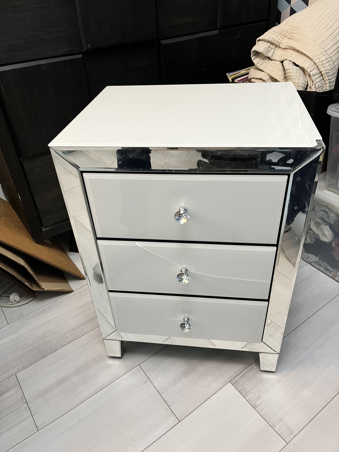 Glass nightstand  #freecycle