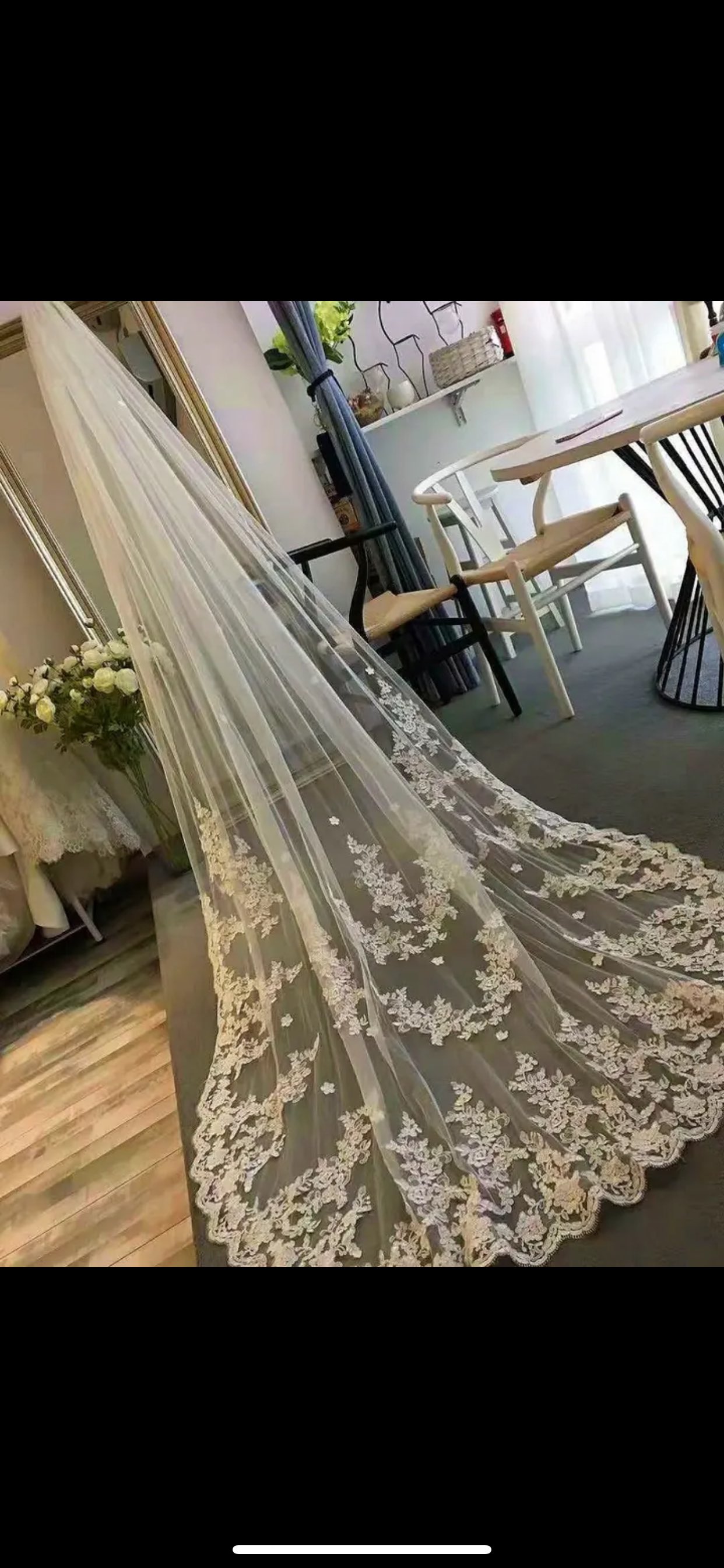 Wedding veil 250cm ivory