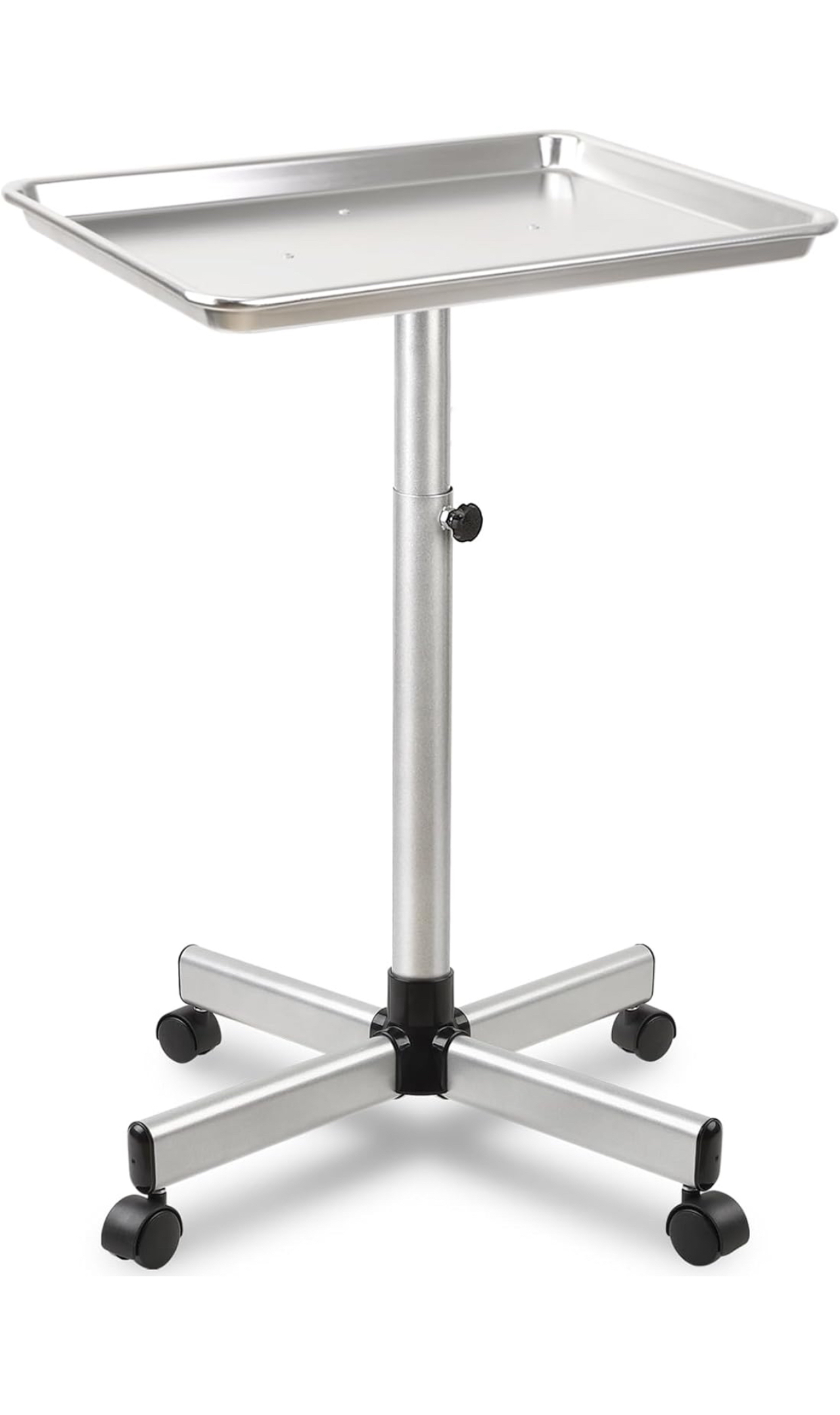 Aluminum Salon Tray: Height-Adjustable, Wheels
