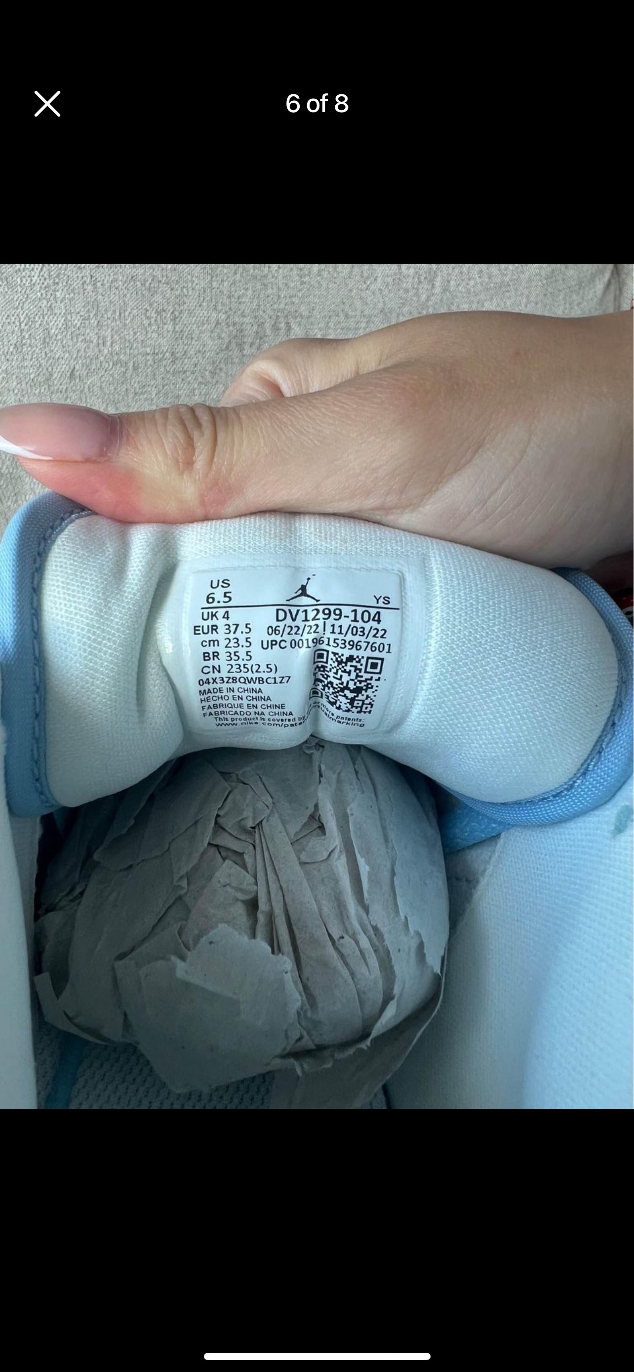AIR JORDAN 1 LOW SE in SAIL/DK POWDER BLUE-ICE image indicator(6)